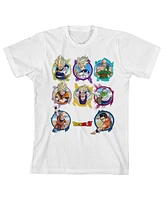 Dragon Ball Z Boys Character Circles Crew Neck Short Sleeve White T-shirt-xl
