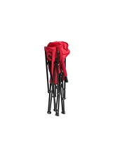 High-back, heavy-duty lawn chair, 250lbs, Portable, collapsible, Cup holder, Red