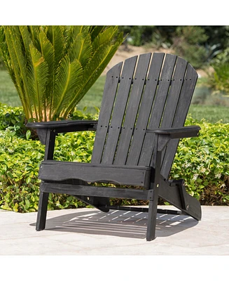 Rustic Acacia Wood Folding Adirondack Chair