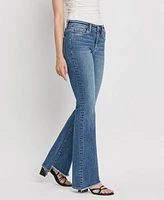 Vervet Women's High Rise Slant Hem Flare Jeans