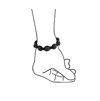 Bling Jewelry Black Pave Crystal Ball Bracelet Black Cord String Adjustable