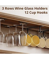 Wine Bar Cabinet with Wine and Glass Rack, Buffet Cabinet with Storage for Dining Room