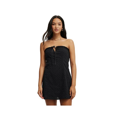 Cotton On Women's Ribbon Broderie Mini Dress