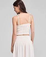 And Now This Women's Smocked Seersucker Tie-Strap Top, Exclusively at Macy's