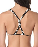 Vince Camuto Women's Printed Tie-Front V-Neck Bikini Top