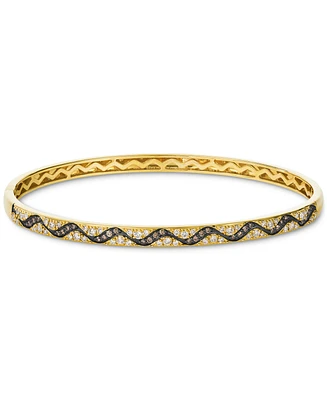 Le Vian Nude Diamond & Chocolate Diamond Wavy Pattern Bangle Bracelet (3/4 ct. t.w.) in 14k Gold