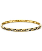 Le Vian Nude Diamond & Chocolate Diamond Wavy Pattern Bangle Bracelet (3/4 ct. t.w.) in 14k Gold