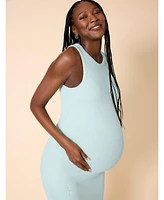 Motherhood Maternity Crew Neck Sleeveless Racerback Midi Dress