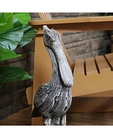 22-Inch Pelican's Perch Outdoor Garden Statue - Outside Nautical Yard Decor - Polystone Ocean and Beach Bird Animal Backyard and Lawn Ornament