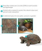 Glass Fiber Reinforced Tortoise Garden Statue - Indoor or Outdoor Use - Talia - 29" W