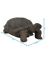 Poly-Concrete Tortoise Garden Statue - Indoor or Outdoor Use - Todd - 30" W