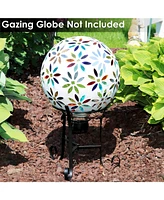 Black Steel Gazing Ball Stand Outdoor for 10-Inch or 12-Inch Garden Gazing Globes - 9-Inch H - Traditional
