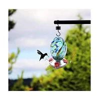 Hummingbird Feeder with Perch and 4 Feeding Ports for Outdoor Gardens