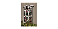 Outdoor Vinyl Garden Plant Trellis with Ground Anchors