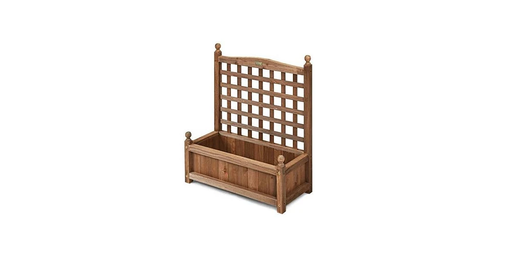 Natural Fir Wood Outdoor Garden Planter Box with High Trellis