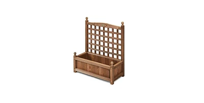 Natural Fir Wood Outdoor Garden Planter Box with High Trellis