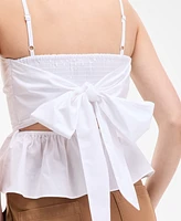 On 34th Women's Cotton Tie-Back Peplum Tank, Exclusively at Macy's
