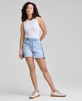 And Now This Women's Spliced Step-Hem Jean Shorts, Exclusively at Macy's