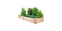 Cedar Wood 2-Ft x 8-Ft Outdoor Raised Garden Bed Planter Frame