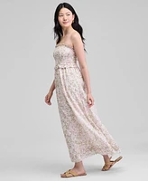 And Now This Women's Cotton Smocked Strapless Maxi Dress, Exclusively at Macy's