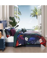 Bebejan Paradise Bedding 100% Cotton Sateen 5 Piece Queen Size Reversible Comforter Set