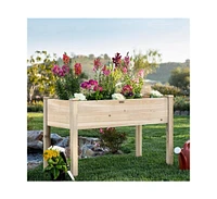 Farmhouse Raised Garden Bed Elevated Planter Stand for Outdoor Gardening