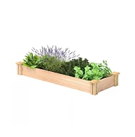 Unfinished Cedar Wood Raised Garden Bed Planter for Outdoor Gardening