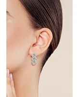 Rachel Zoe Sterling Silver Pave Curb Link Drop Earrings