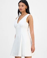 Bar Iii Women's V-Neck Sleeveless A-Line Dress, Exclusively at Macy's