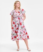 On 34th Women's Puff-Sleeve Midi Dress, Exclusively at Macy's