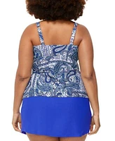 Raisins Curve Trendy Plus Size Rimini Tankini Top Bravo Swim Skirt