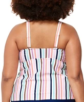 Raisins Curve Trendy Plus Tanzania Bow-Trim Tankini Top