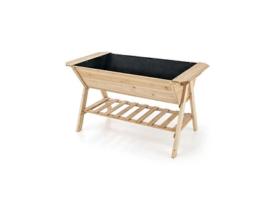 Farmhouse 2 Tier Large Outdoor Wooden 5-ft Raised Garden Bed Planter Box