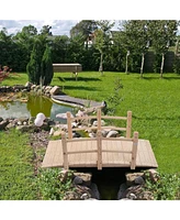 Outdoor Solid Wood 5-Ft Garden Bridge in Natural Wood Finish