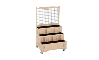 Weatherproof Wooden Planter Box with Shelf for Outdoor Use