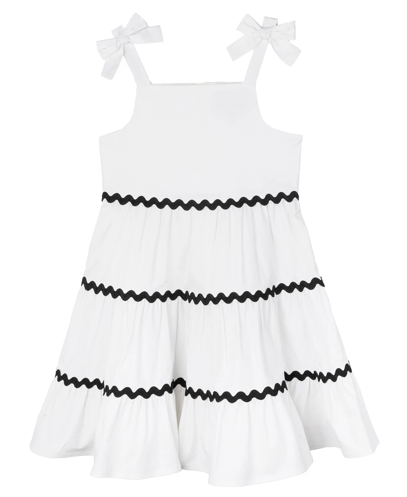 Rare Editions Toddler and Little Girls Ric-Rac Tea Length Dress