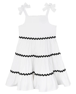 Rare Editions Toddler and Little Girls Ric-Rac Tea Length Dress