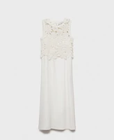 Mango Women's Crochet Top Midi Dress
