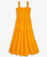 On 34th Women's Smocked Embroidered Eyelet Midi Dress, Exclusively at Macy's