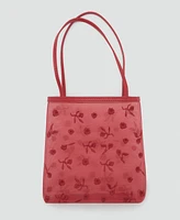 Mango Women's Flower-Embroidered Mesh Bag