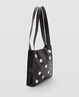 Mango Women's Double-Handle Leather Shoulder Bag