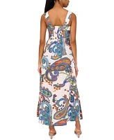 Msk Women's Square-Neck Empire-Waist Maxi Dress