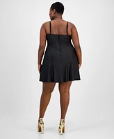 City Studios Trendy Plus Satin Chain-Strap Dress