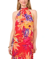 Msk Women's Floral Halter Flounce-Hem Maxi Dress
