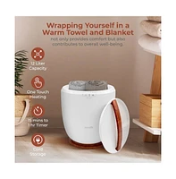 SereneLife Bucket Towel Warmer, 12L, Adjustable Timer, Auto Shut-Off, Cherry