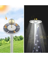 Yescom Bravery 30' Aluminum 13Gauge Sectional Flag Pole Kit w/ Solar Powered Light Us Flag Eagle Topper for Outside House Outdoor