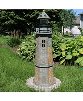 35-Inch Solar Decorative Lighthouse Garden Statue - Led Light