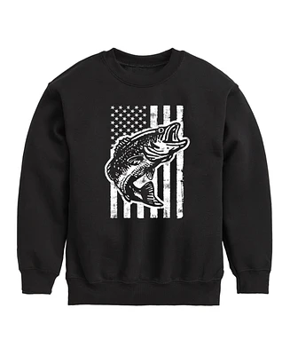 Hybrid Toddler Boys Americana Flag Fish Graphic Fleece T-Shirt