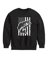 Hybrid Toddler Boys Americana Flag Fish Graphic Fleece T-Shirt