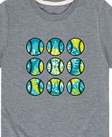 Hybrid Toddler Boys Tie Dye Baseball Graphic T-Shirt